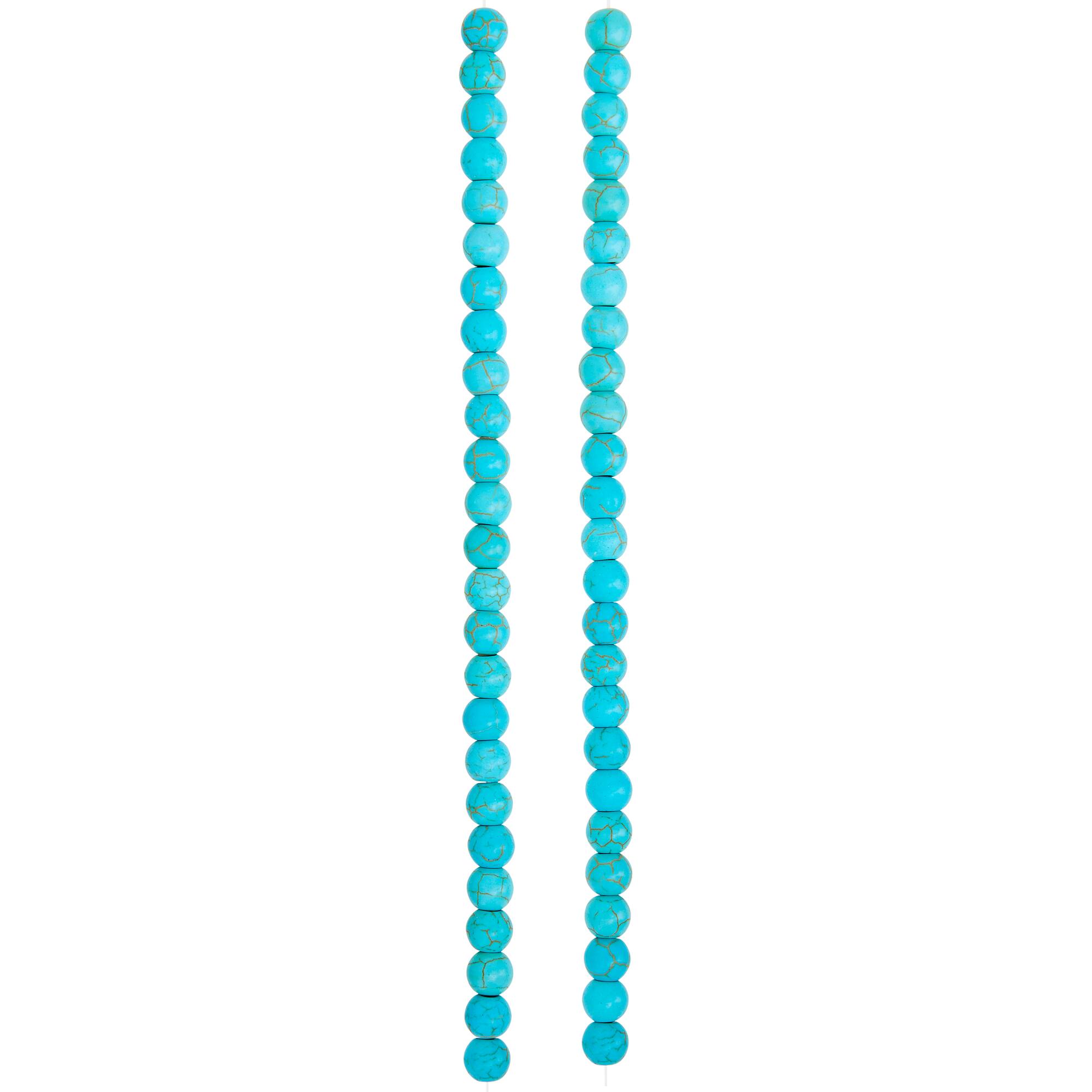 Turquoise Dyed Howlite Round Beads, 6mm by Bead Landing™